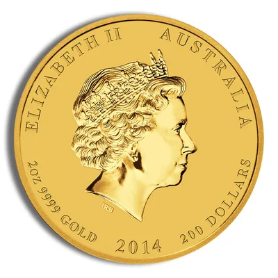 2014 2 oz Australia Gold Lunar Horse BU - Series II — reverse view
