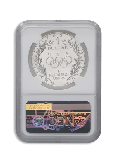 1988-D <body> Olympic Silver Commem - NGC MS70 — reverse view
