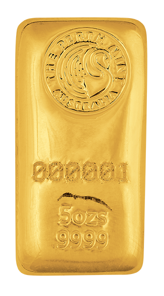 5 oz Gold Bar - Perth Mint (Cast) — Gold bullion from Standard Bullion