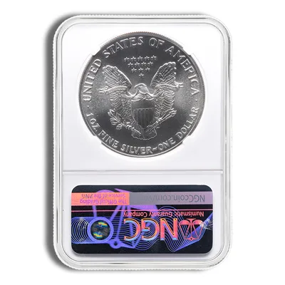 1989 Silver Eagle NGC MS70 — reverse view