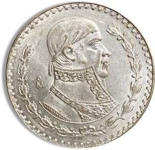 Mexico Silver 1 Peso (1957-1967) — reverse view