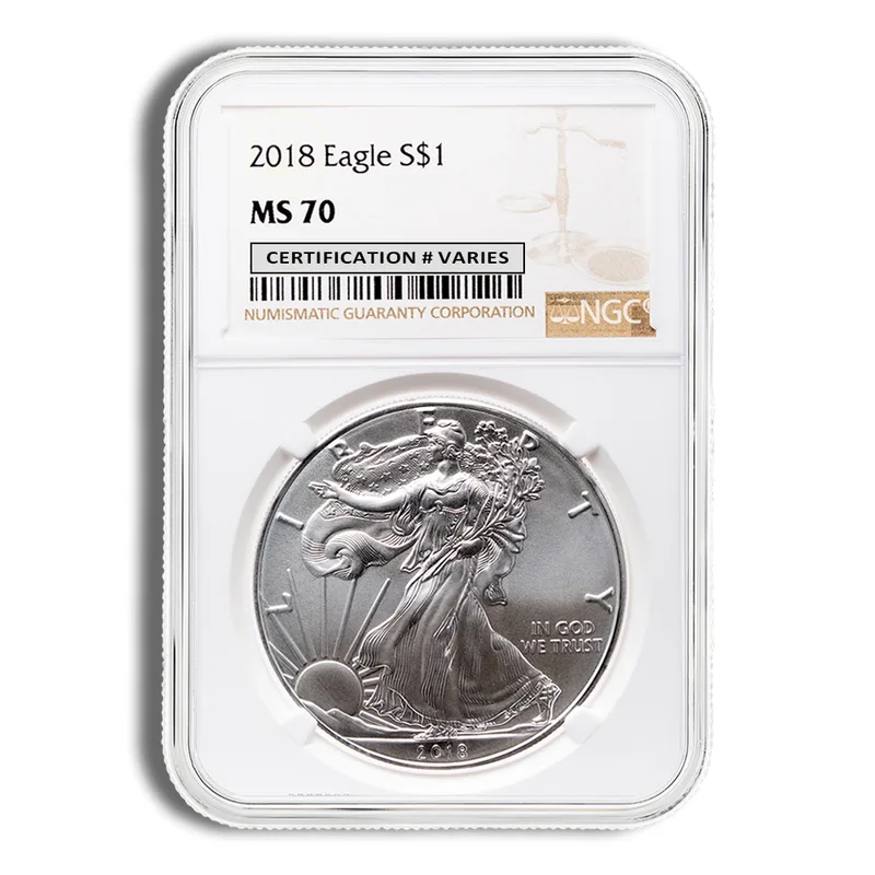 2018 Silver Eagle NGC MS70 — Silver bullion from Standard Bullion
