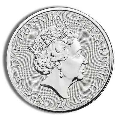 2021 2 oz Silver Great Britain Queen's Beasts - Greyhound — reverse view