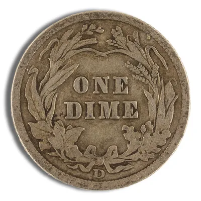 <body> FV 90% Silver Barber Dimes - VF — reverse view