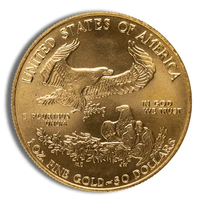 1987 1 oz Gold Eagle - BU (MCMLXXXVII) — reverse view