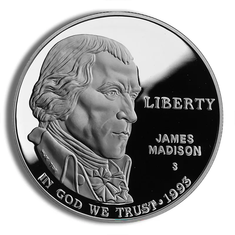 1993-D <body> Bill Rights, Madison Silver Commem - BU — Silver bullion from Standard Bullion