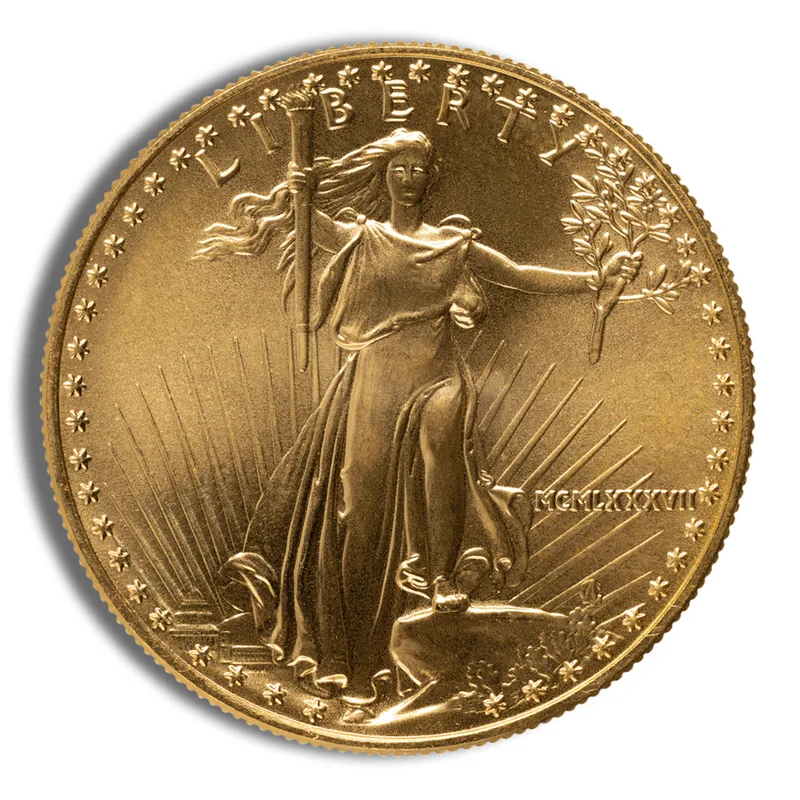 1987 1 oz Gold Eagle - BU (MCMLXXXVII) — Gold bullion from Standard Bullion