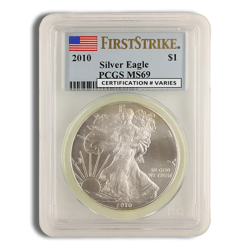 2010 Silver Eagle PCGS MS69 — Silver bullion from Standard Bullion
