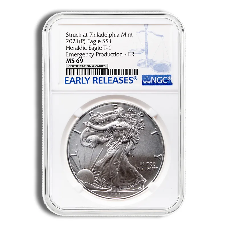 2021 Silver Eagle NGC MS69 (Type 1) — Silver bullion from Standard Bullion
