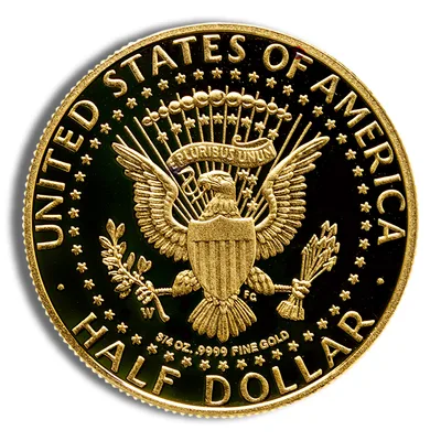 2014-W 3/4 oz JFK Half Dollar Gold Coin (Box & COA) — packaging view