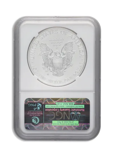 2012-W Burnished Silver Eagle NGC MS70 ER — reverse view