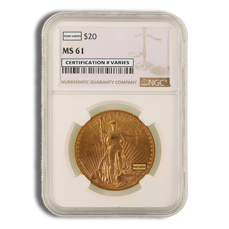 $20 Gold Saint-Gaudens Double Eagle - NGC MS61 — Gold bullion from Standard Bullion