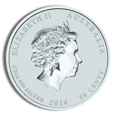 2014 1/2 oz Australia Silver Lunar Horse BU - Series II — reverse view