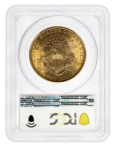 $20 Gold Liberty Double Eagle - PCGS MS62 — reverse view