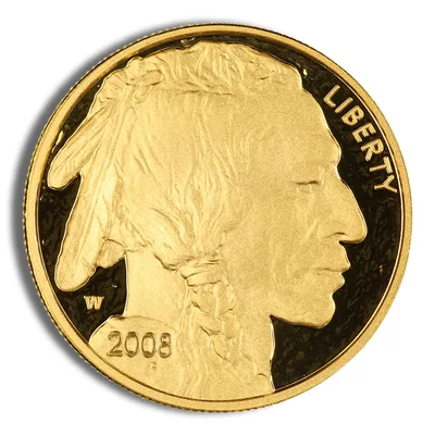 2008-W 1 oz Proof Gold Buffalo (w/Box & COA) — reverse view