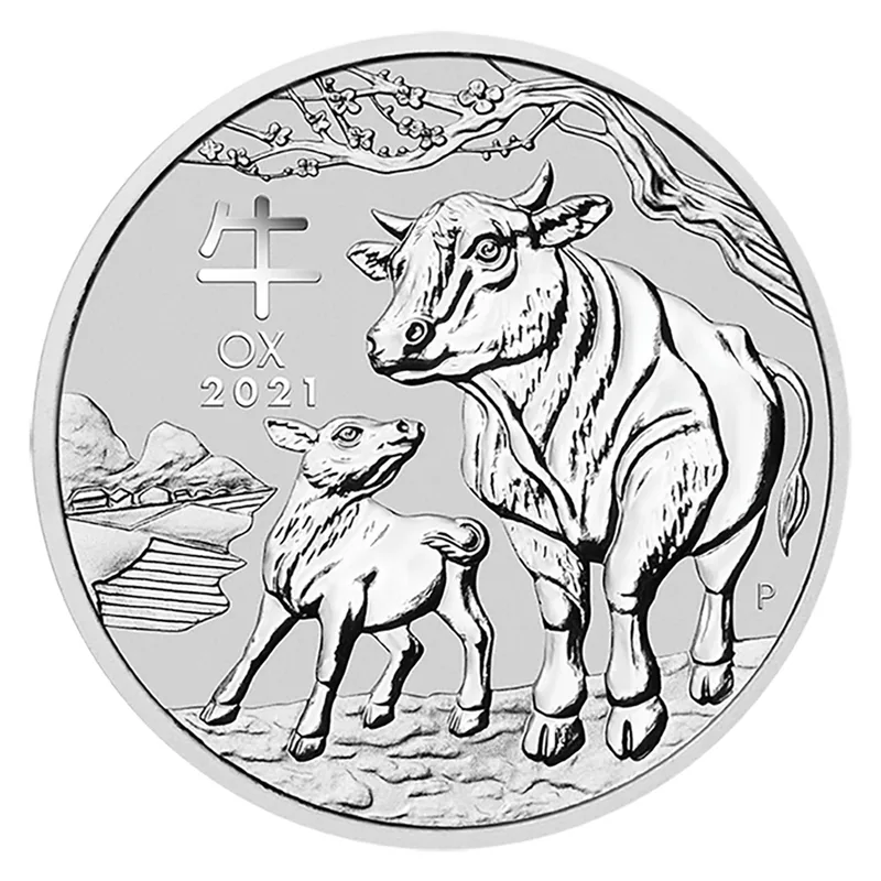 2021 5 oz Australia Silver Lunar Ox BU - Series III — Silver bullion from Standard Bullion