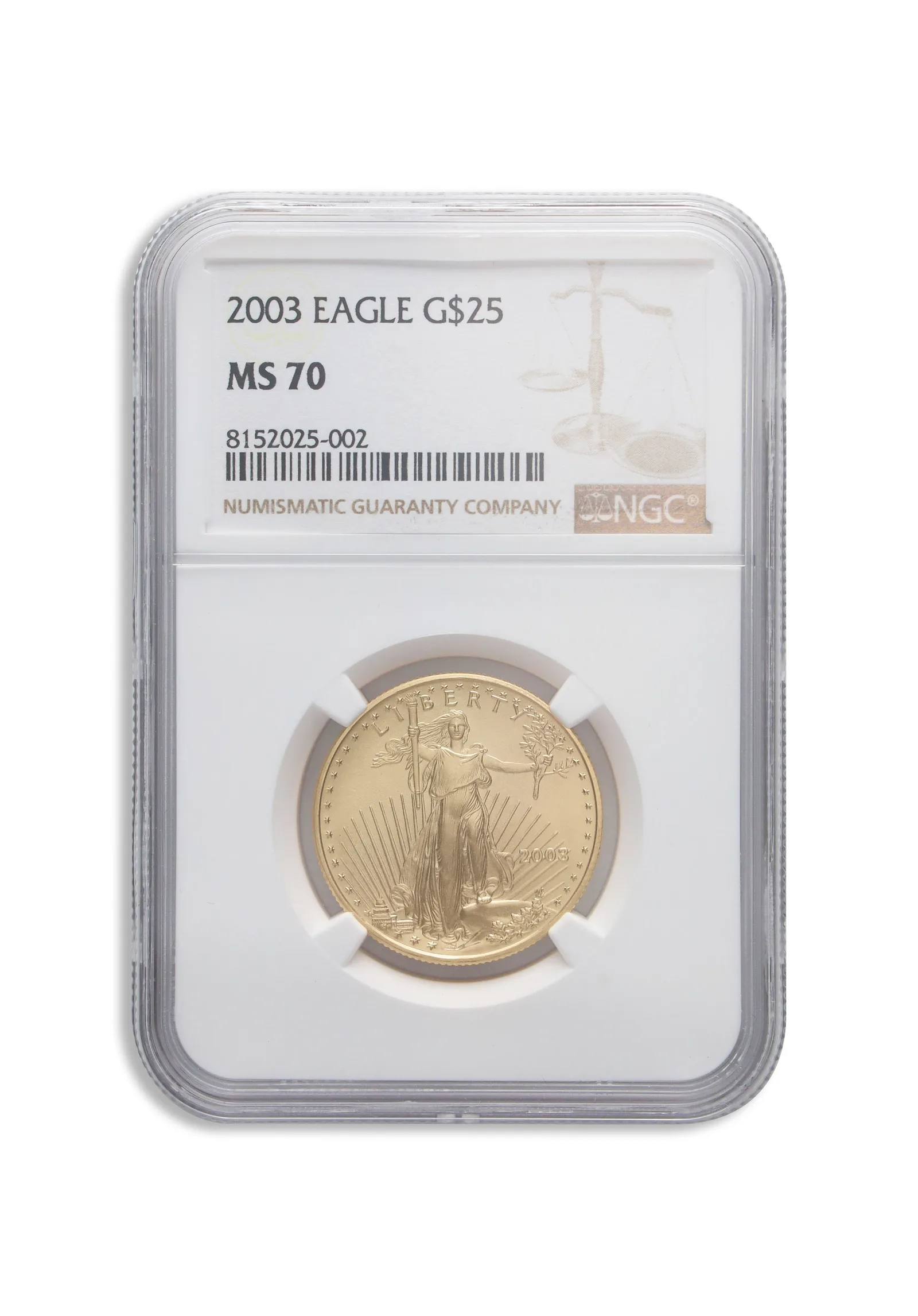 2003 1/2 oz Gold Eagle $25 NGC MS70 — Gold bullion from Standard Bullion
