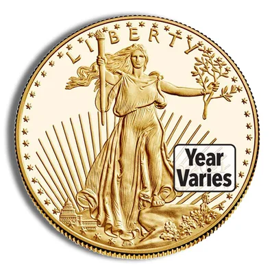 1/10 oz Proof Gold Eagle - Box/COA (Date Varies) — reverse view