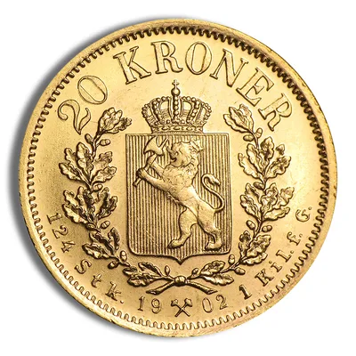 Norway 20 Kroner Gold Coin — reverse view