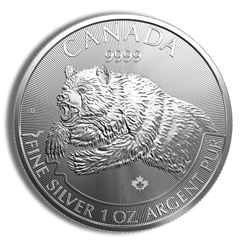 2019 1 oz Canadian Predator Series Grizzly Bear Silver Coin — Silver bullion from Standard Bullion