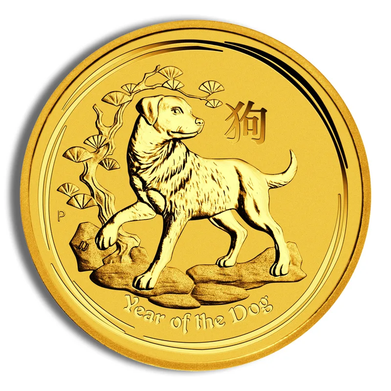 2018 1/20 oz Australia Gold Lunar Dog BU - Series II — Gold bullion from Standard Bullion