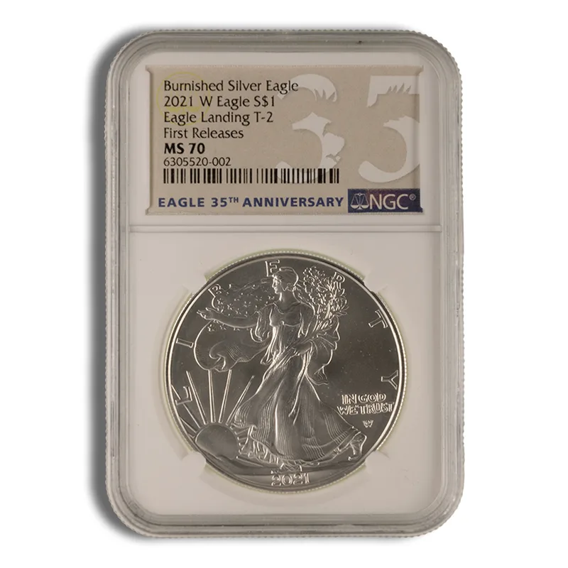 2021-W Burnished Silver Eagle NGC MS70 ER (Type 2) — Silver bullion from Standard Bullion
