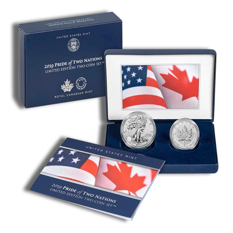 2019 Pride of Two Nations Two-Coin Set (Eagle & Maple) — Silver bullion from Standard Bullion