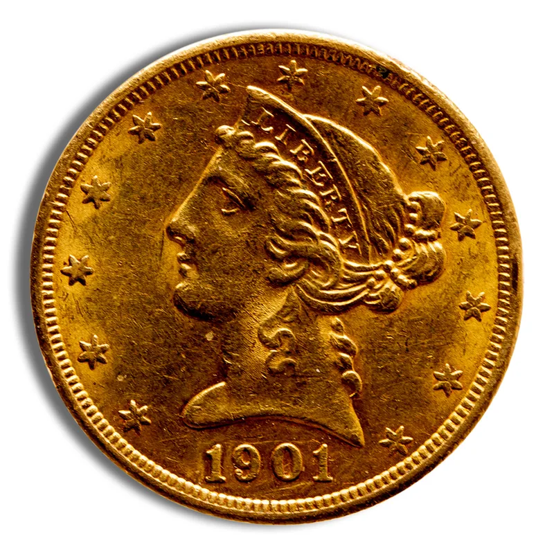 $5 Gold Liberty Half Eagle - AU — Gold bullion from Standard Bullion