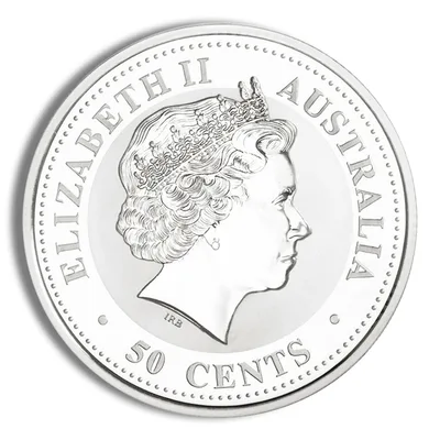 2001 1/2 oz Australia Silver Lunar Snake BU - Series I — reverse view