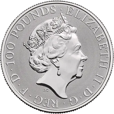 2020 1 oz Great Britain Queen's Beast Platinum Coin - Yale of Beaufort — reverse view