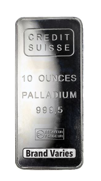 10 oz Palladium Bar - Brand Varies — Palladium bullion from Standard Bullion