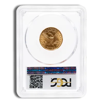 $5 Gold Liberty Half Eagle - PCGS MS61 — reverse view