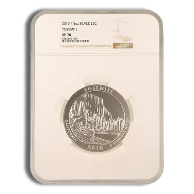 2010-P 5 oz ATB Yosemite Silver Coin NGC SP70 — reverse view