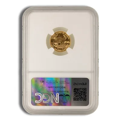 2002 1/10 oz Gold Eagle $5 NGC MS69 — reverse view