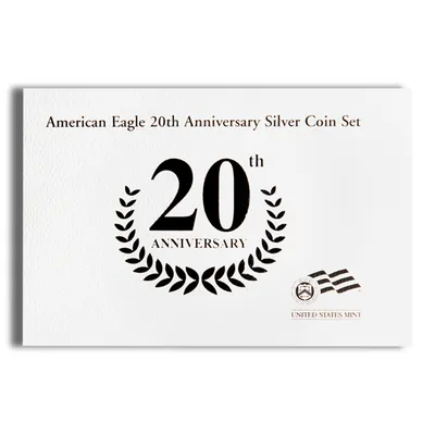 2006 20th Anniversary Silver Eagle Three Coin Set w/ Box & COA — reverse view