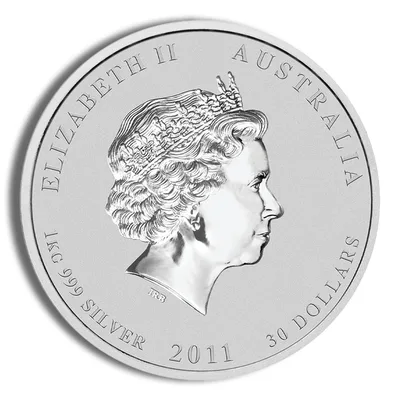 2011 Kilo Australia Silver Lunar Rabbit BU - Series II — reverse view