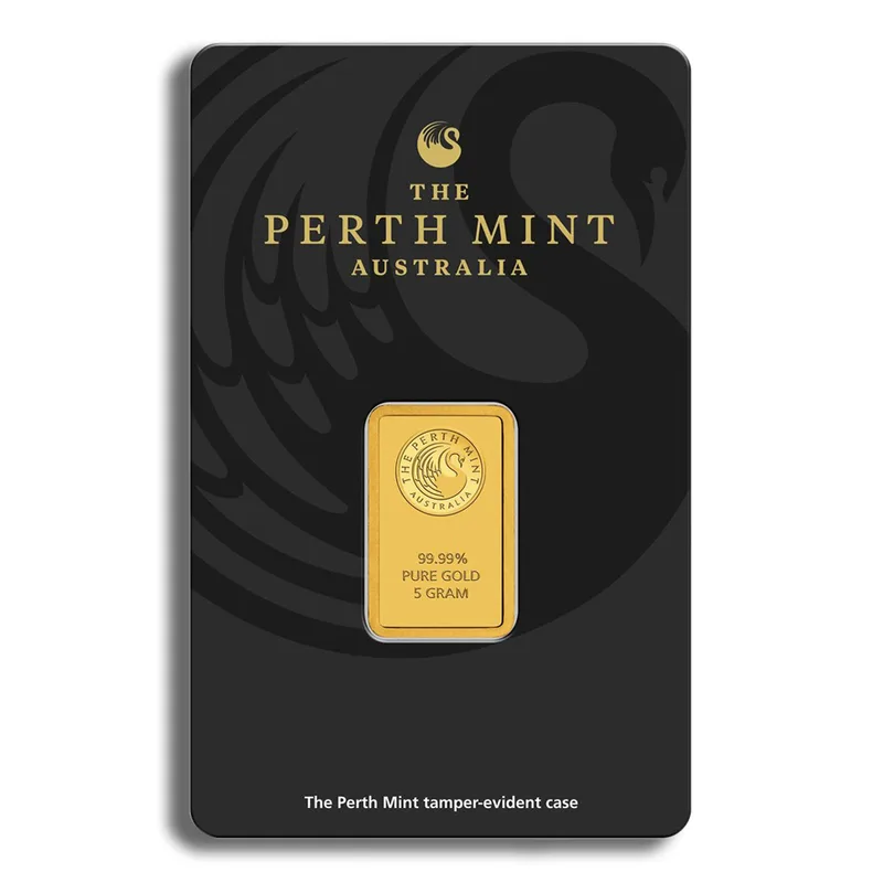 5 gram Gold Bar - Perth Mint (Carded) — Gold bullion from Standard Bullion