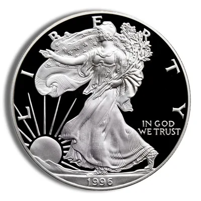 1996-P Proof Silver Eagle with Box & COA — reverse view
