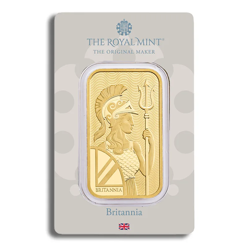 1 oz Gold Bar - Britannia (Carded) — Gold bullion from Standard Bullion