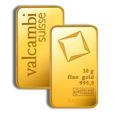 10 gram Gold Bar - Valcambi (Carded) — packaging view