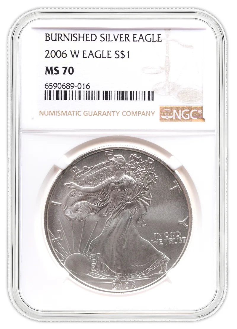 2006-W Burnished Silver Eagle NGC MS70 — Silver bullion from Standard Bullion