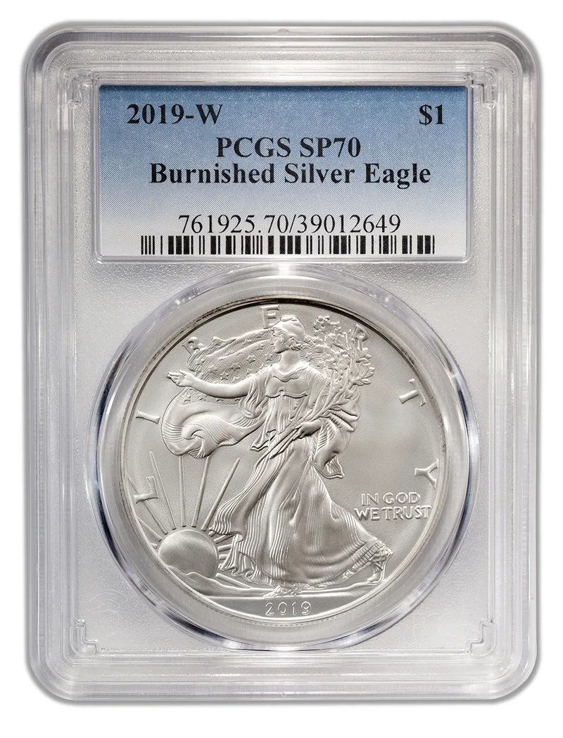 2019-W Burnished Silver Eagle PCGS SP70 — Silver bullion from Standard Bullion