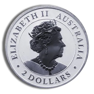2022 2 oz Australian Killer Whale Silver Coin — reverse view