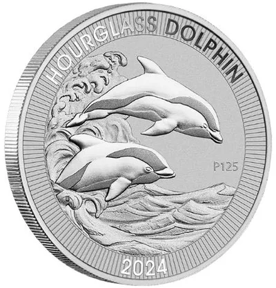 2024 1.5 oz Australian Hourglass Dolphin Silver Coin — packaging view