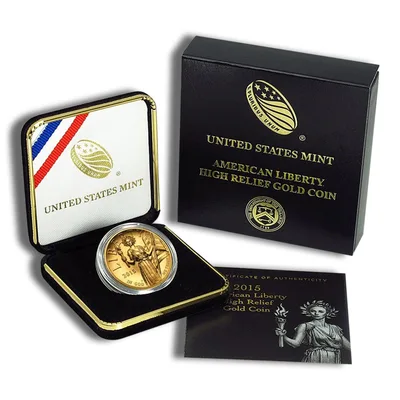 2015-W Liberty High Relief Gold Coin (w/Box & COA) — packaging view