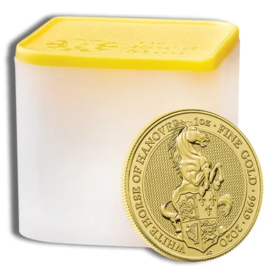 2020 1 oz Great Britain Queen's Beast Gold Coin - White Horse — packaging view