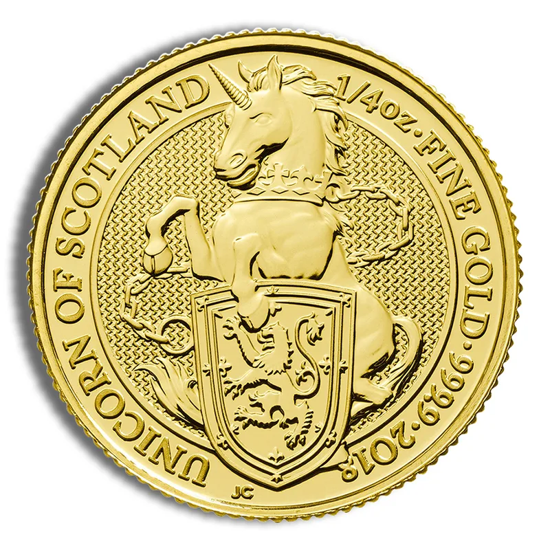 2018 1/4 oz Great Britain Queen's Beast Gold Coin - Unicorn — Gold bullion from Standard Bullion