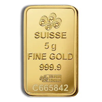 5 gram Gold Bar - PAMP Fortuna (Carded) — detail view