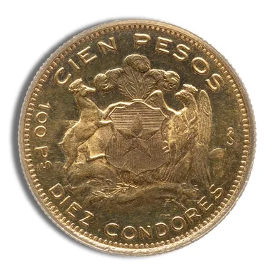 Chile 100 Peso Gold Coin — reverse view