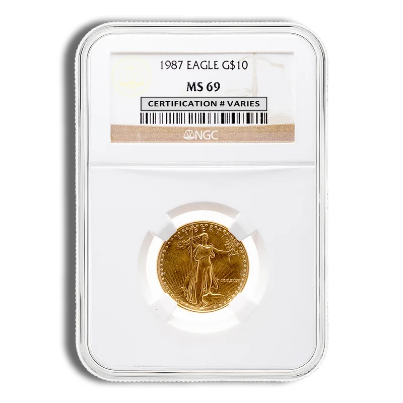 1987 1/4 oz Gold Eagle <body>0 NGC MS69 — Gold bullion from Standard Bullion